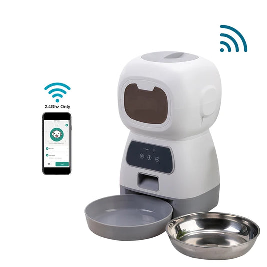 Smart Pet Feeder: WiFi and NON- WiFi, Voice Recorder, 3.5 Large Capacity.