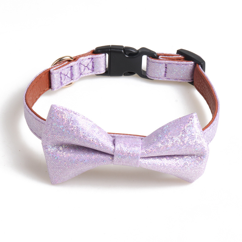 Glittering Adjustable Pet Collar with Bowknot for Dogs & Cats