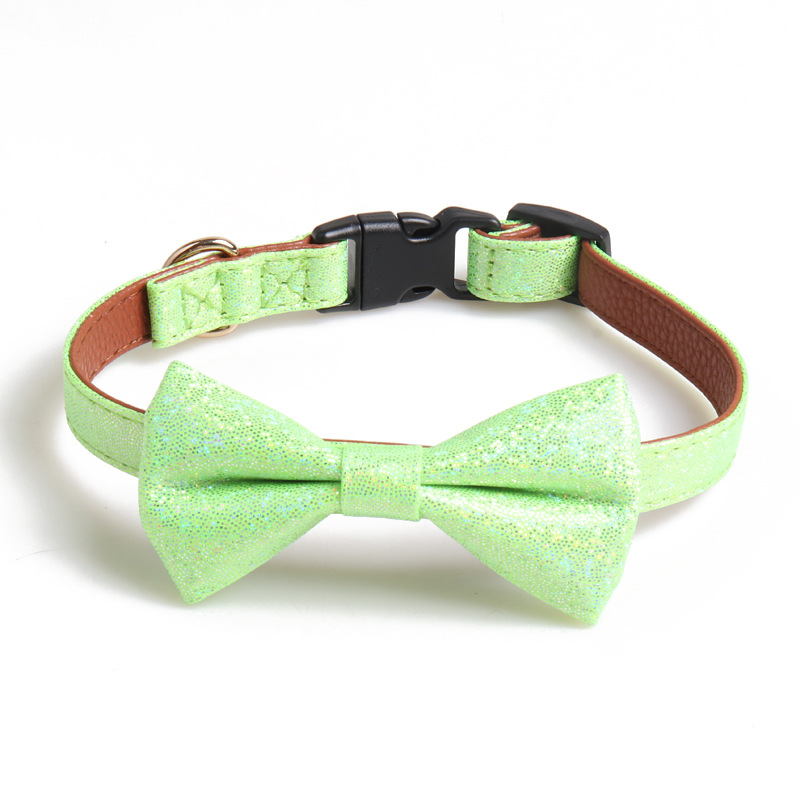 Glittering Adjustable Pet Collar with Bowknot for Dogs & Cats