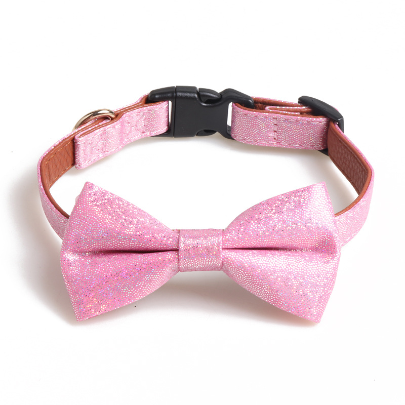 Glittering Adjustable Pet Collar with Bowknot for Dogs & Cats